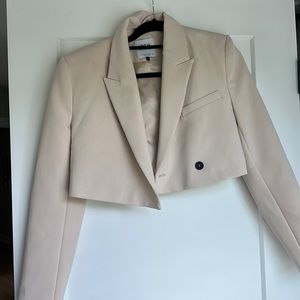 Zara cropped blazer light pink